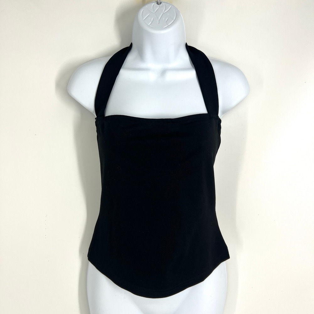 Edikted Black Halter Neck Square Neck Tie Back Camisole Top S16924 Size M